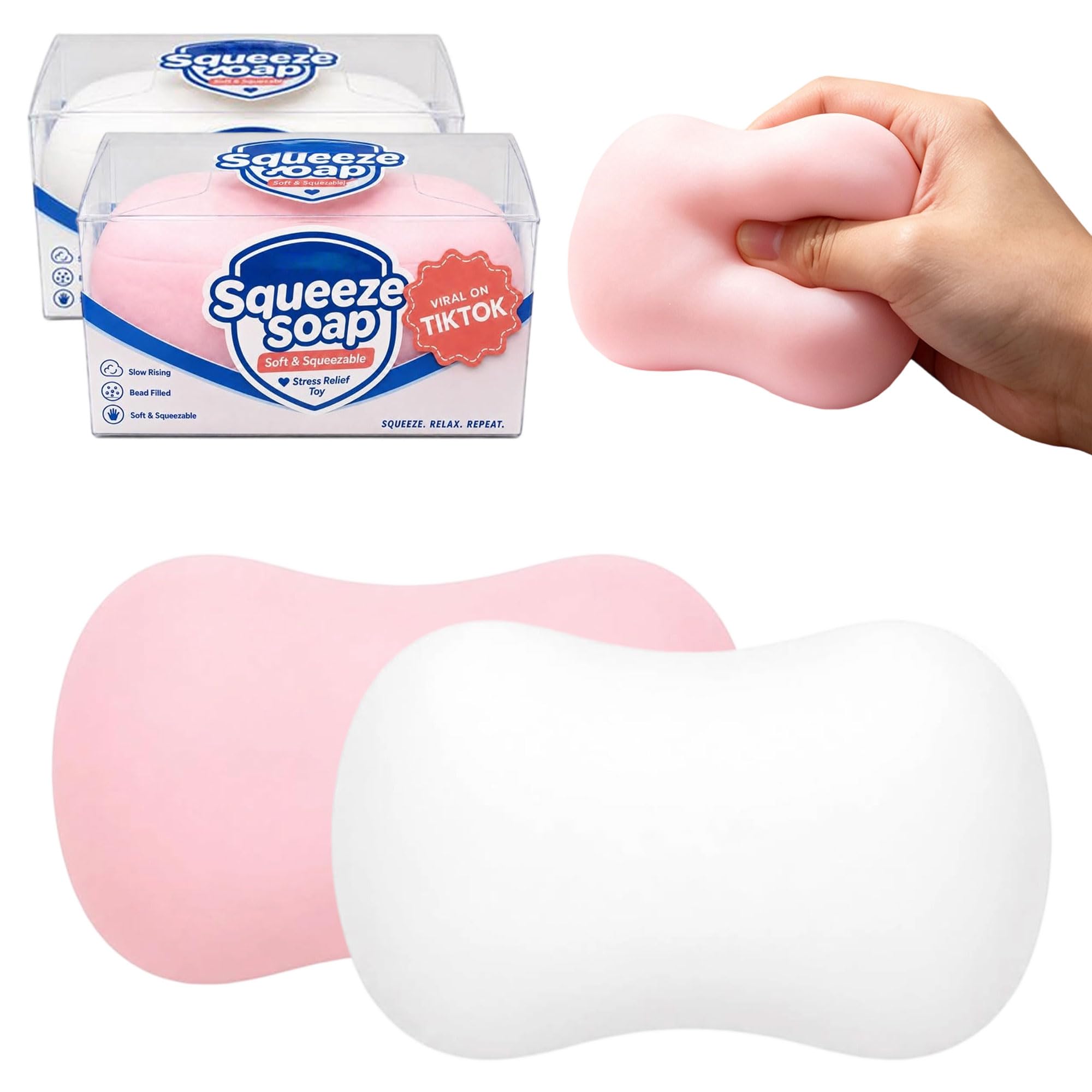Crunchy Soap Squishy — Pink (with Storage Box)