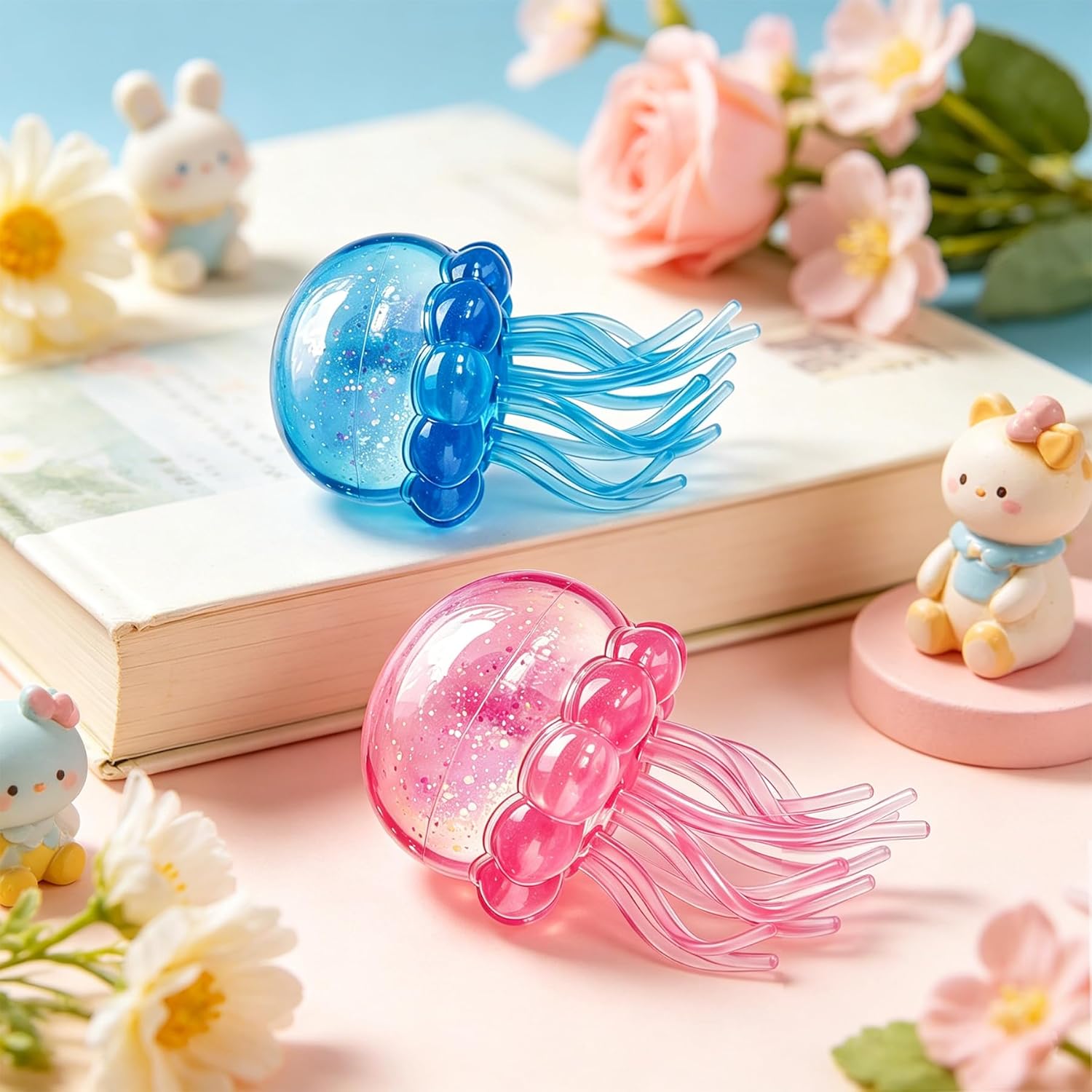 Jellyfish Squishy Squeeze Toys — Pink & Blue (2-Pack)
