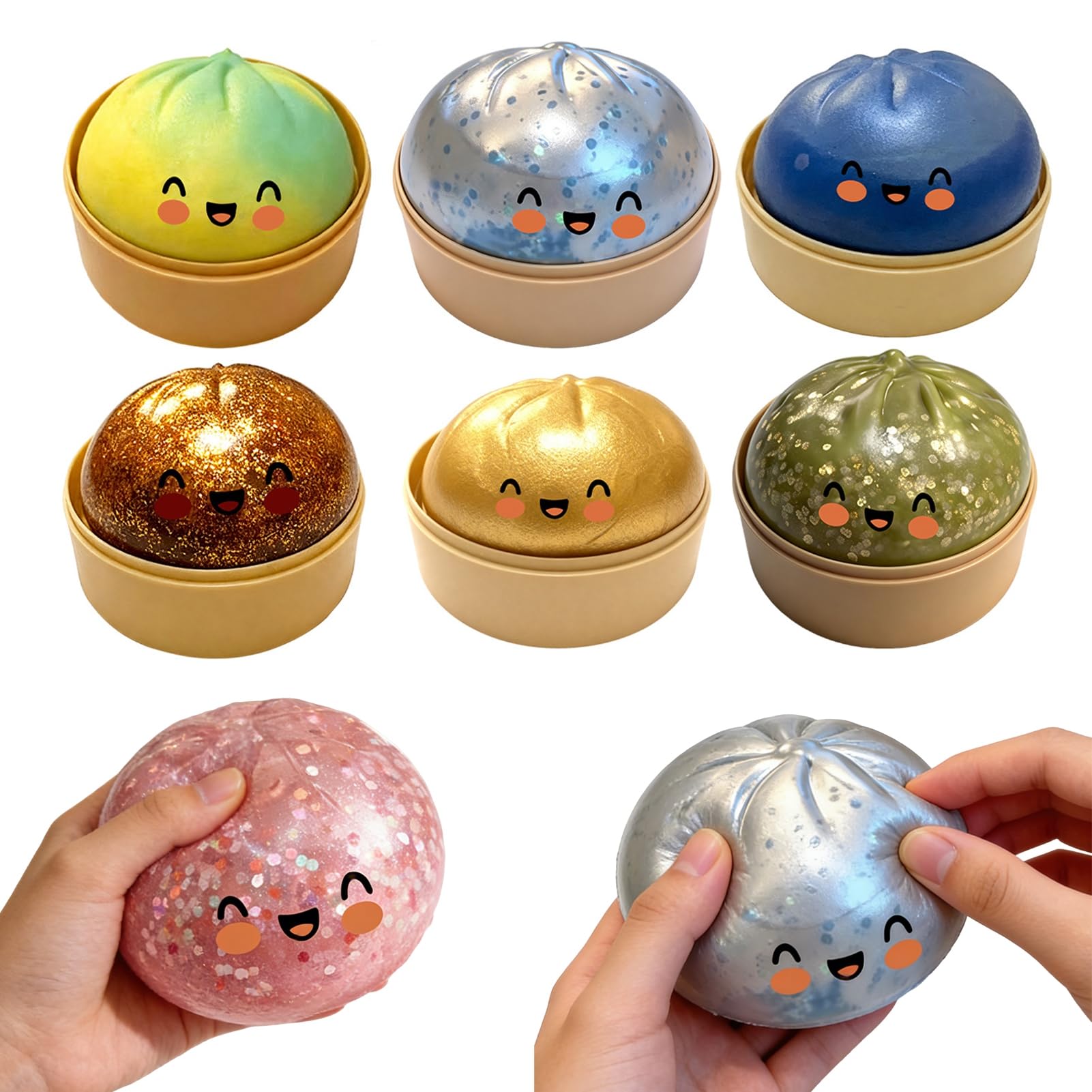 Steamed Bun Squishy with Mini Steamer Case