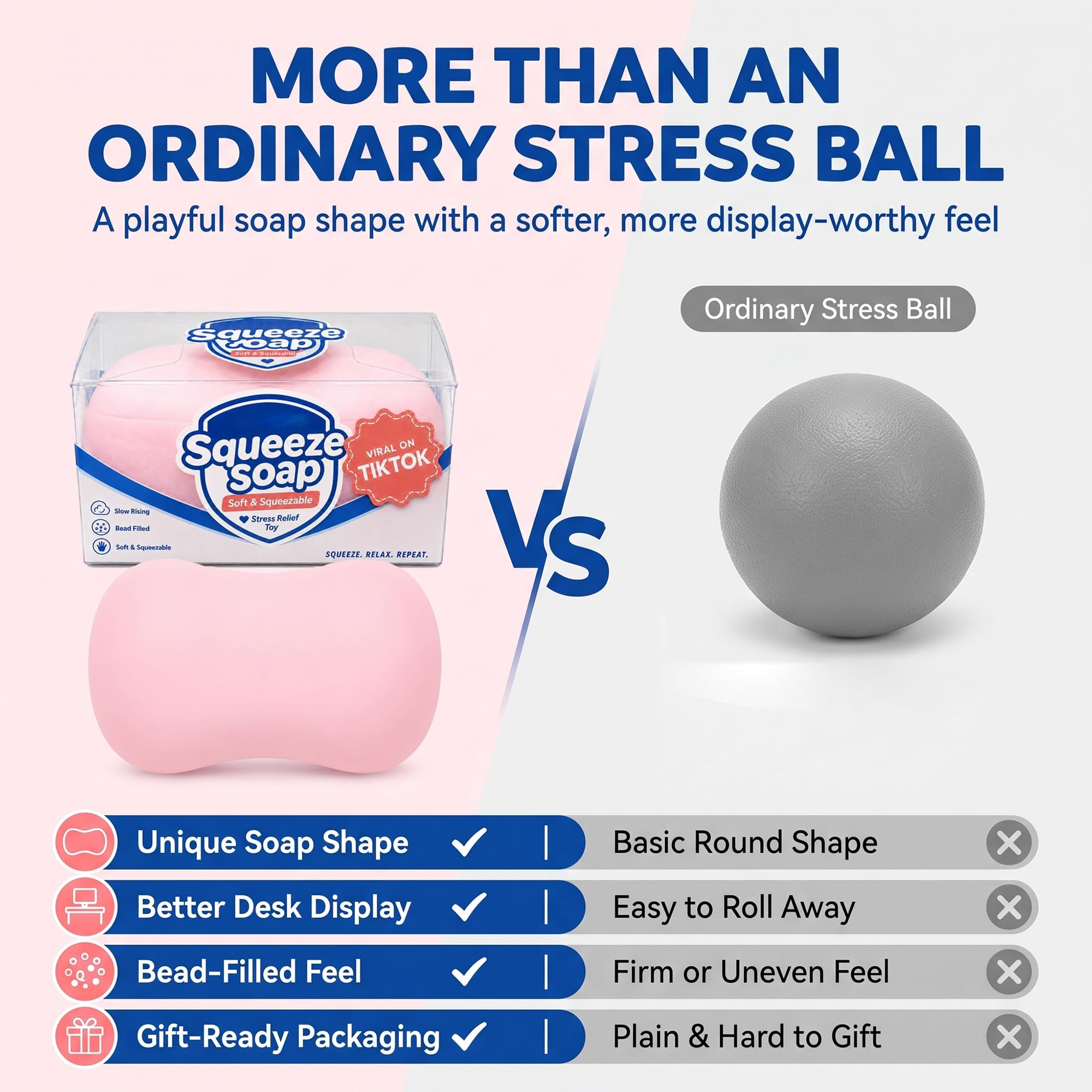 Crunchy Soap Squishy — Pink (with Storage Box)