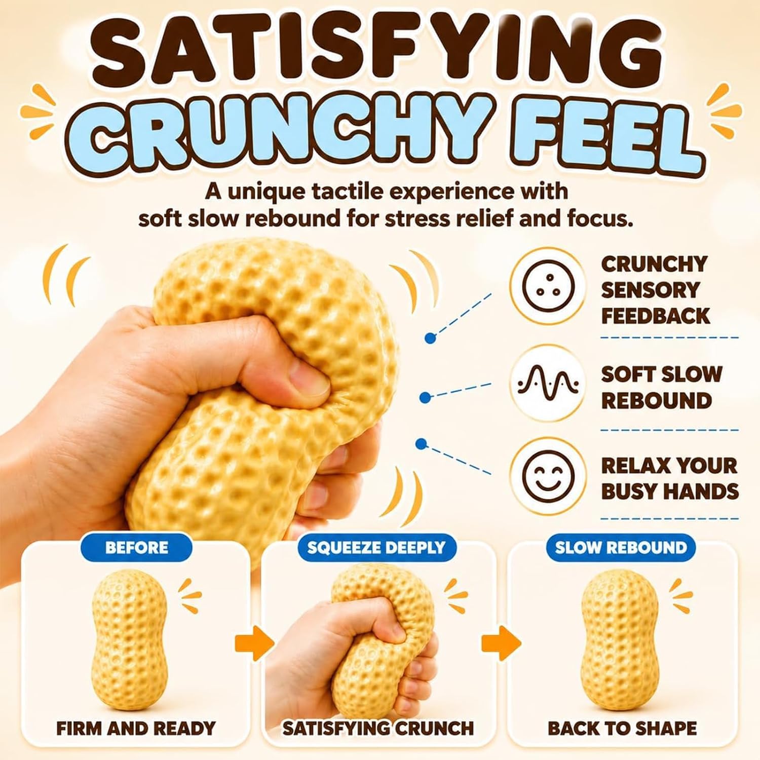 Crunchy Peanut Squishy Stress Ball