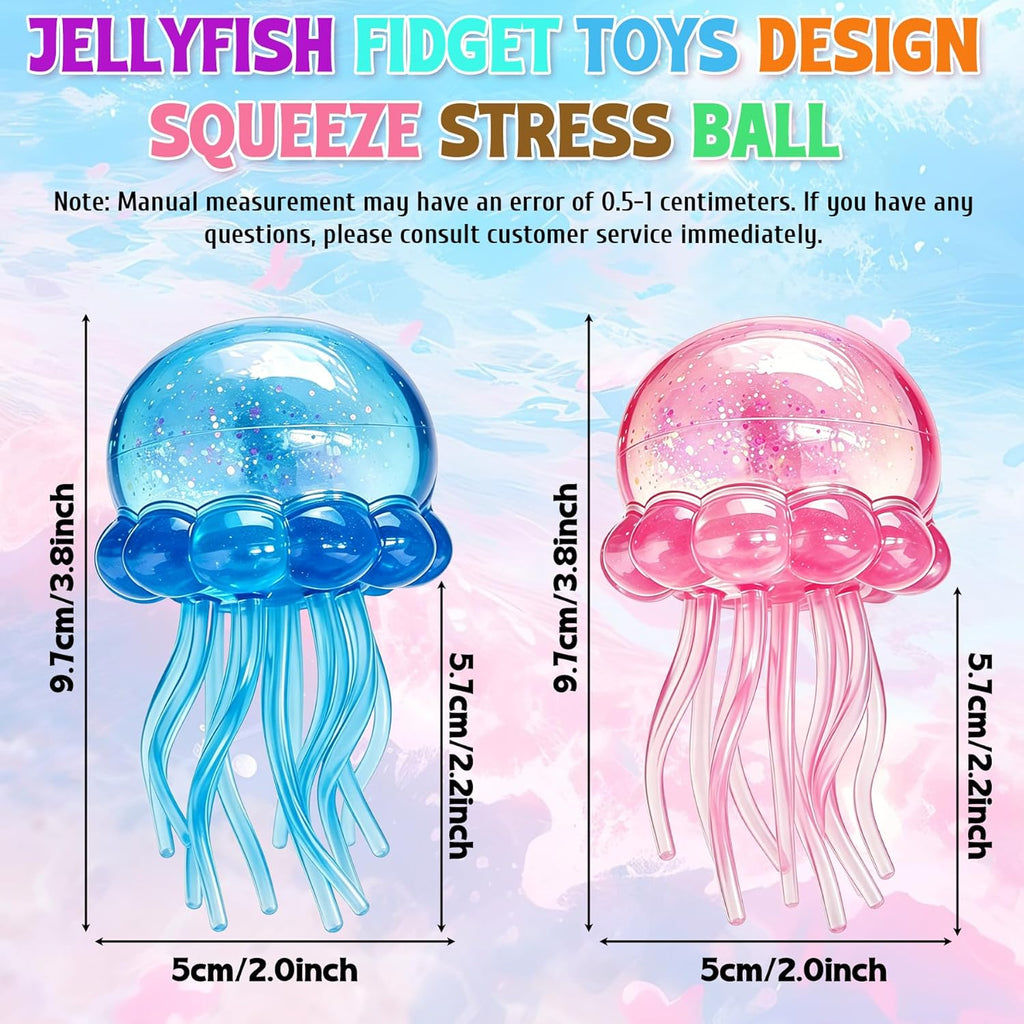 Jellyfish Squishy Squeeze Toys — Pink & Blue (2-Pack)