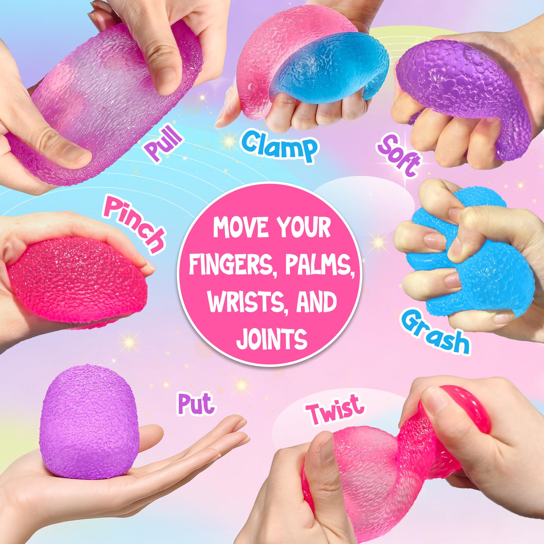 Jellyfish Squishy Squeeze Toys — Pink & Blue (2-Pack)