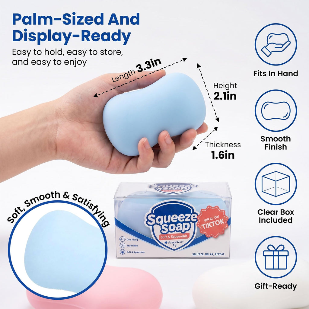 Crunchy Soap Squishy — Pink (with Storage Box)