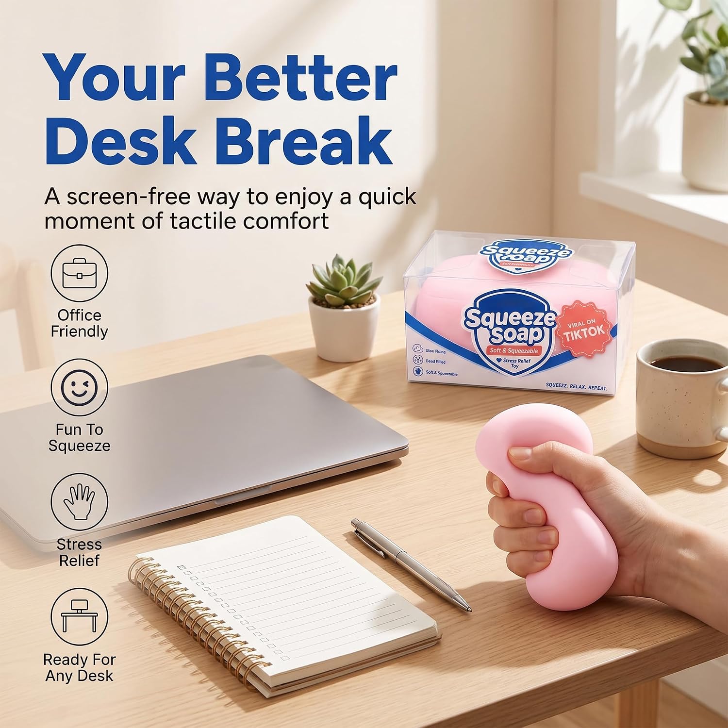 Crunchy Soap Squishy — Pink (with Storage Box)
