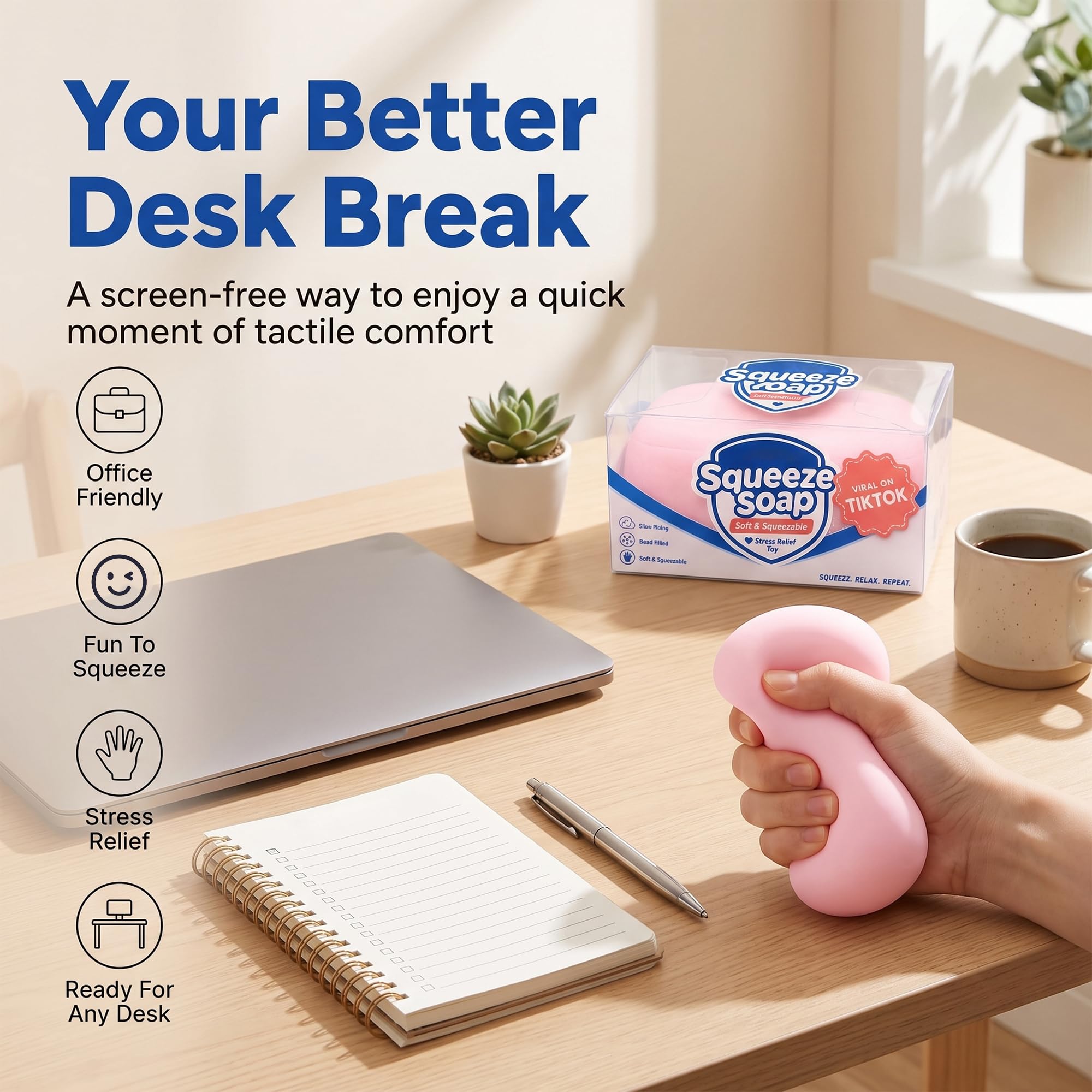 Crunchy Soap Squishy — Pink (with Storage Box)