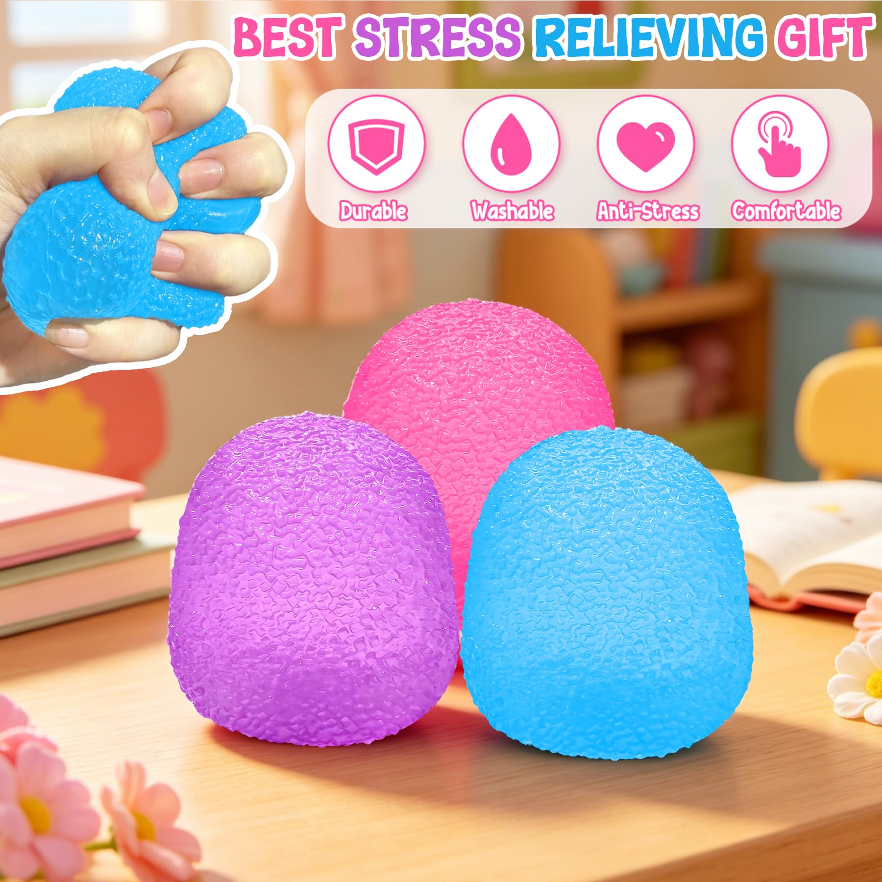 Jellyfish Squishy Squeeze Toys — Pink & Blue (2-Pack)