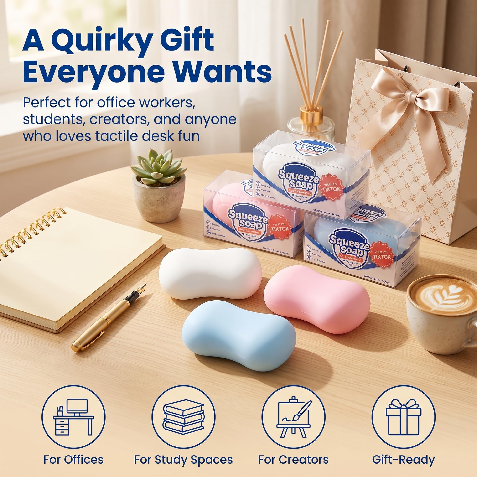 Crunchy Soap Squishy — Pink (with Storage Box)